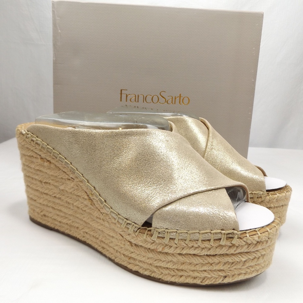 Franco Sarto Tiffany Espadrille Wedge Heel - Gold